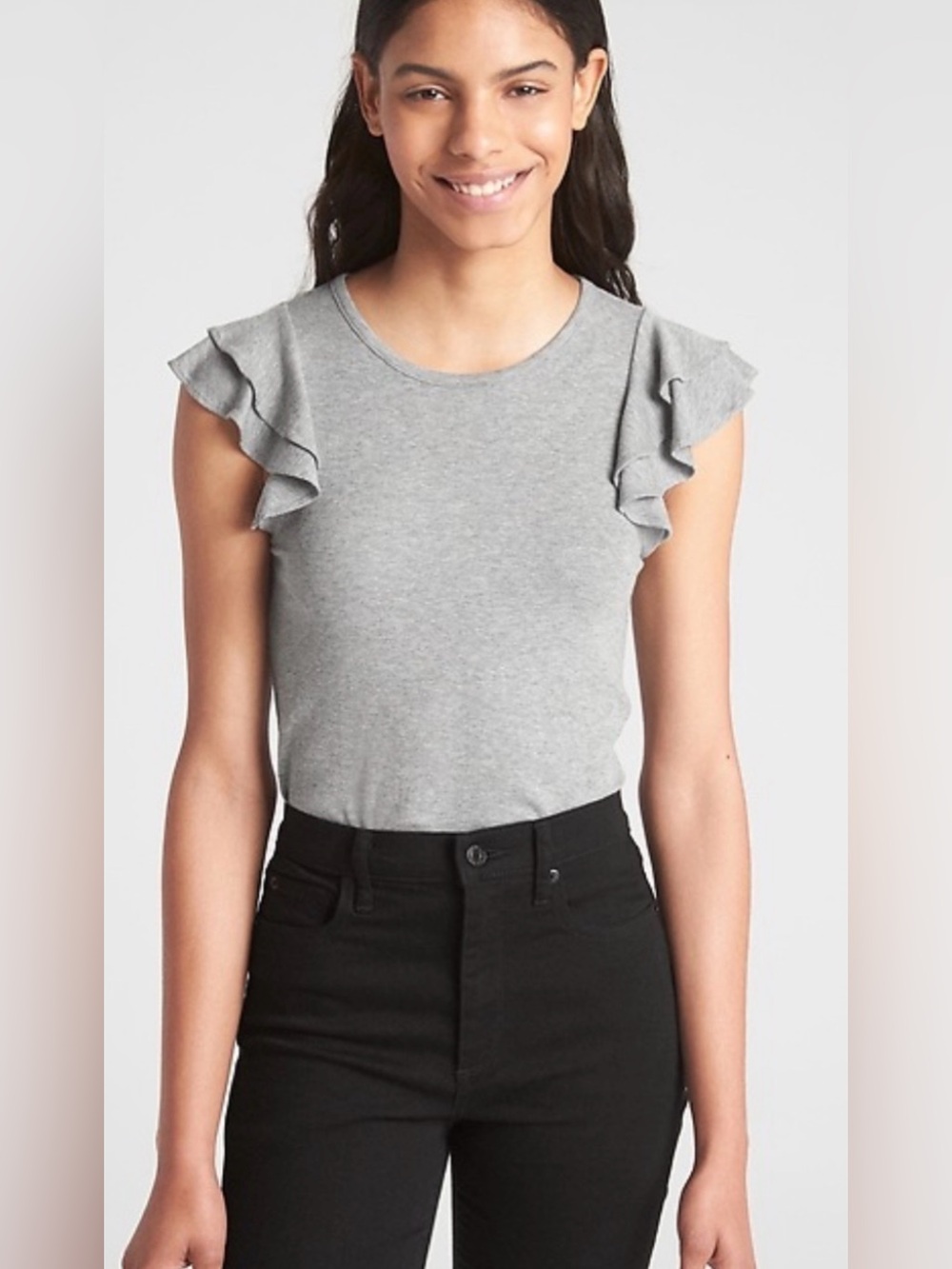 NWT GAP Sleeveless Ruffle-Trim
Ribbed Top XS